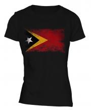 East Timor Distressed Flag Ladies T-Shirt