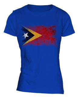 East Timor Distressed Flag Ladies T-Shirt