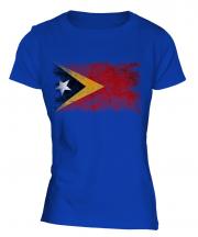 East Timor Distressed Flag Ladies T-Shirt