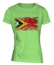 East Timor Distressed Flag Ladies T-Shirt