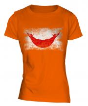 Easter Island Distressed Flag Ladies T-Shirt
