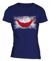 Easter Island Distressed Flag Ladies T-Shirt