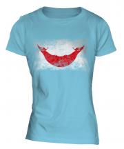 Easter Island Distressed Flag Ladies T-Shirt