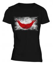 Easter Island Distressed Flag Ladies T-Shirt
