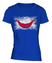 Easter Island Distressed Flag Ladies T-Shirt