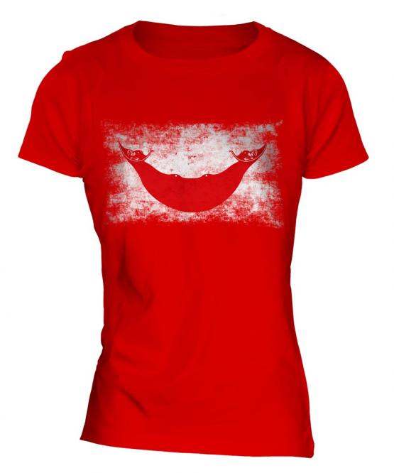 Easter Island Distressed Flag Ladies T-Shirt