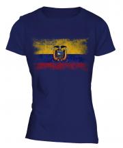 Ecuador Distressed Flag Ladies T-Shirt