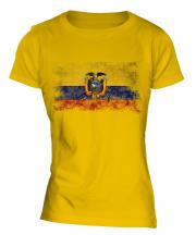 Ecuador Distressed Flag Ladies T-Shirt