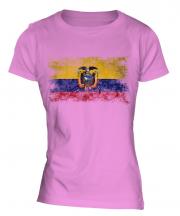 Ecuador Distressed Flag Ladies T-Shirt