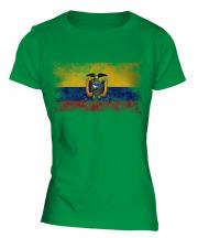 Ecuador Distressed Flag Ladies T-Shirt