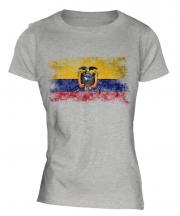 Ecuador Distressed Flag Ladies T-Shirt