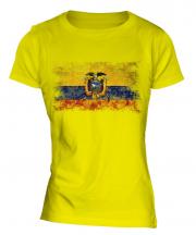 Ecuador Distressed Flag Ladies T-Shirt