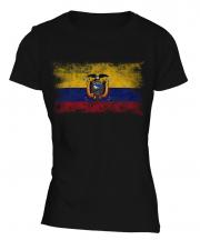 Ecuador Distressed Flag Ladies T-Shirt