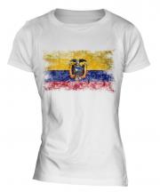 Ecuador Distressed Flag Ladies T-Shirt