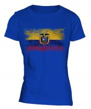 Ecuador Distressed Flag Ladies T-Shirt
