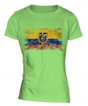 Ecuador Distressed Flag Ladies T-Shirt