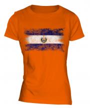 El Salvador Distressed Flag Ladies T-Shirt