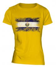 El Salvador Distressed Flag Ladies T-Shirt