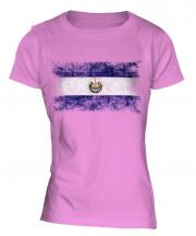 El Salvador Distressed Flag Ladies T-Shirt