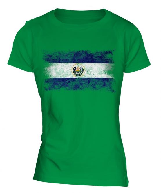 El Salvador Distressed Flag Ladies T-Shirt