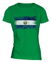 El Salvador Distressed Flag Ladies T-Shirt