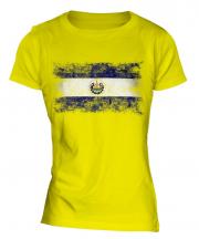El Salvador Distressed Flag Ladies T-Shirt