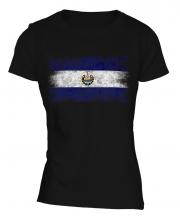 El Salvador Distressed Flag Ladies T-Shirt