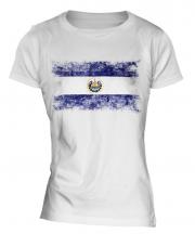 El Salvador Distressed Flag Ladies T-Shirt