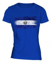 El Salvador Distressed Flag Ladies T-Shirt