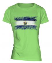 El Salvador Distressed Flag Ladies T-Shirt