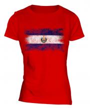 El Salvador Distressed Flag Ladies T-Shirt