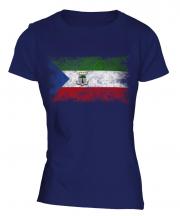 Equatorial Guinea Distressed Flag Ladies T-Shirt