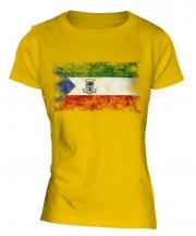 Equatorial Guinea Distressed Flag Ladies T-Shirt