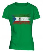 Equatorial Guinea Distressed Flag Ladies T-Shirt