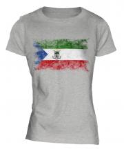 Equatorial Guinea Distressed Flag Ladies T-Shirt