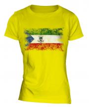 Equatorial Guinea Distressed Flag Ladies T-Shirt