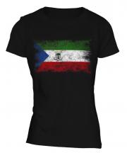 Equatorial Guinea Distressed Flag Ladies T-Shirt