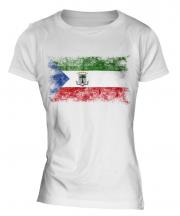 Equatorial Guinea Distressed Flag Ladies T-Shirt