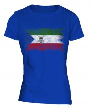 Equatorial Guinea Distressed Flag Ladies T-Shirt