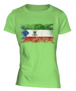Equatorial Guinea Distressed Flag Ladies T-Shirt