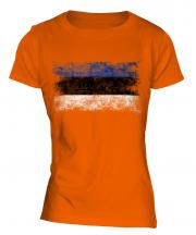Estonia Distressed Flag Ladies T-Shirt