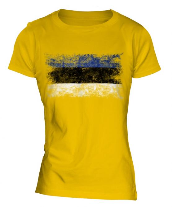 Estonia Distressed Flag Ladies T-Shirt