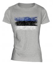 Estonia Distressed Flag Ladies T-Shirt