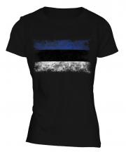 Estonia Distressed Flag Ladies T-Shirt