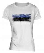 Estonia Distressed Flag Ladies T-Shirt