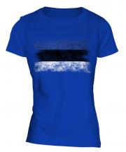 Estonia Distressed Flag Ladies T-Shirt