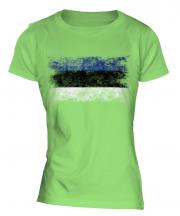 Estonia Distressed Flag Ladies T-Shirt