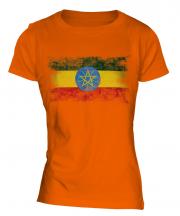 Ethiopa Distressed Flag Ladies T-Shirt