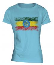 Ethiopa Distressed Flag Ladies T-Shirt