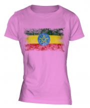 Ethiopa Distressed Flag Ladies T-Shirt